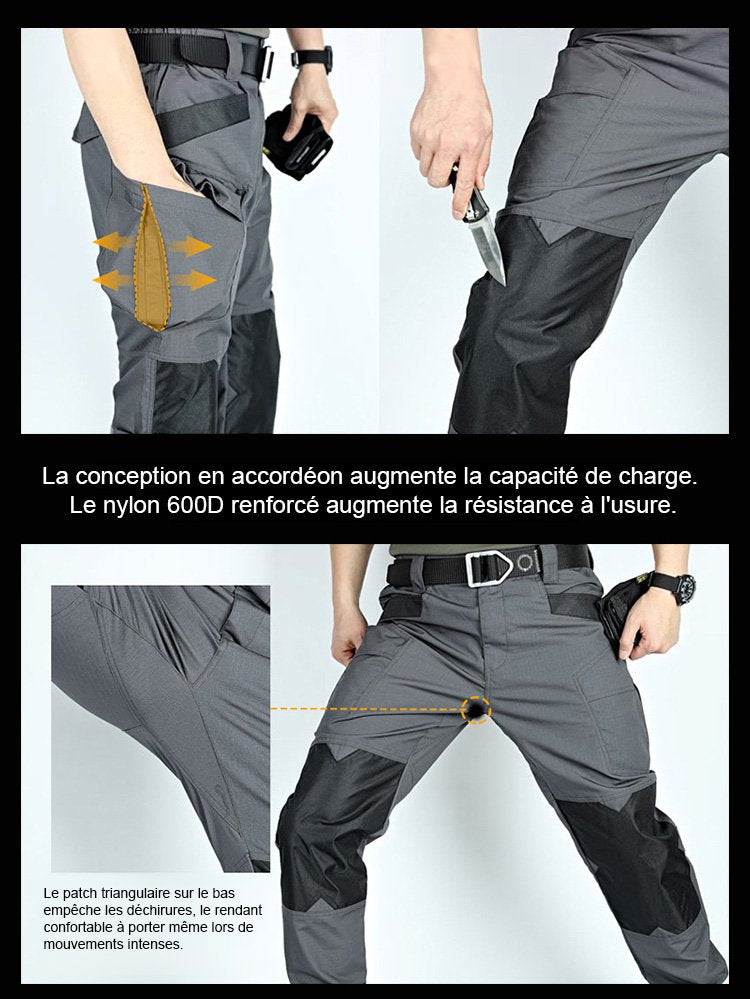 Pantalon tactique imperméable et extensible pour homme