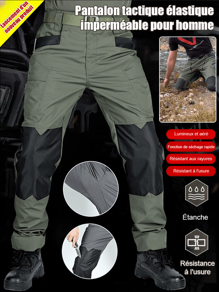 Pantalon tactique imperméable et extensible pour homme