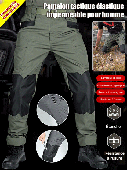 Pantalon tactique imperméable et extensible pour homme