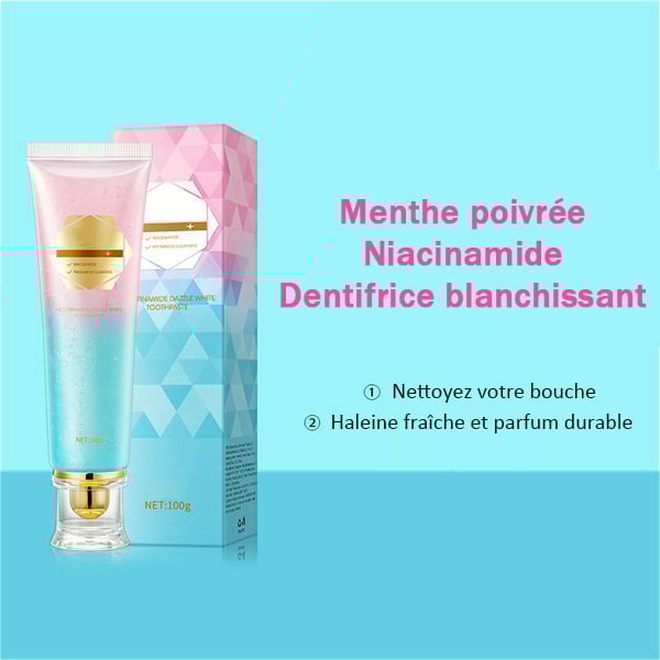 🏆Dernier jour 49% de réduction🦷 Dentifrice blanchissant à la niacinamide – Pour des dents plus saines et plus blanches !