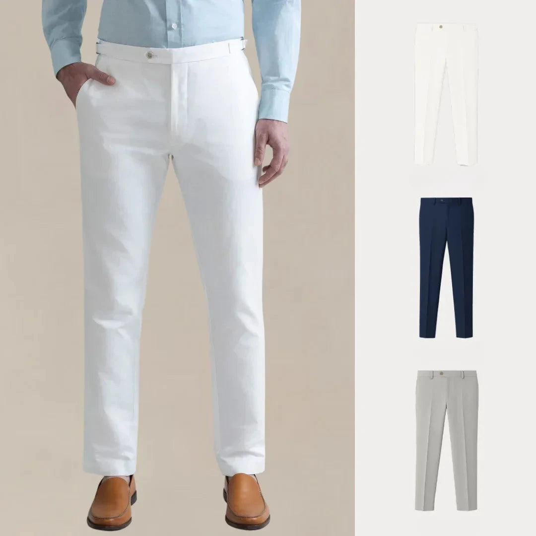 Kaufen Sie 1, erhalten Sie 3 – Comfort Line Chino-Hosen-Set Vantineri WEISS • MARINEBLAU • GRAU S 