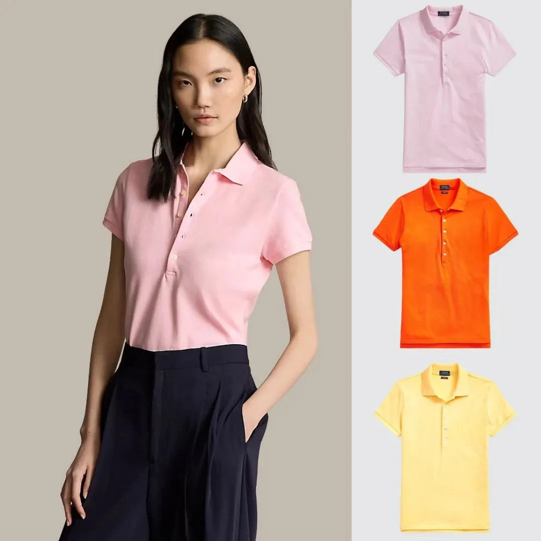 Kaufen Sie 1, erhalten Sie 3! Polo-Shirt-Set aus Piqué-Baumwolle Vantineri Rosa - Orange - Gelb S 