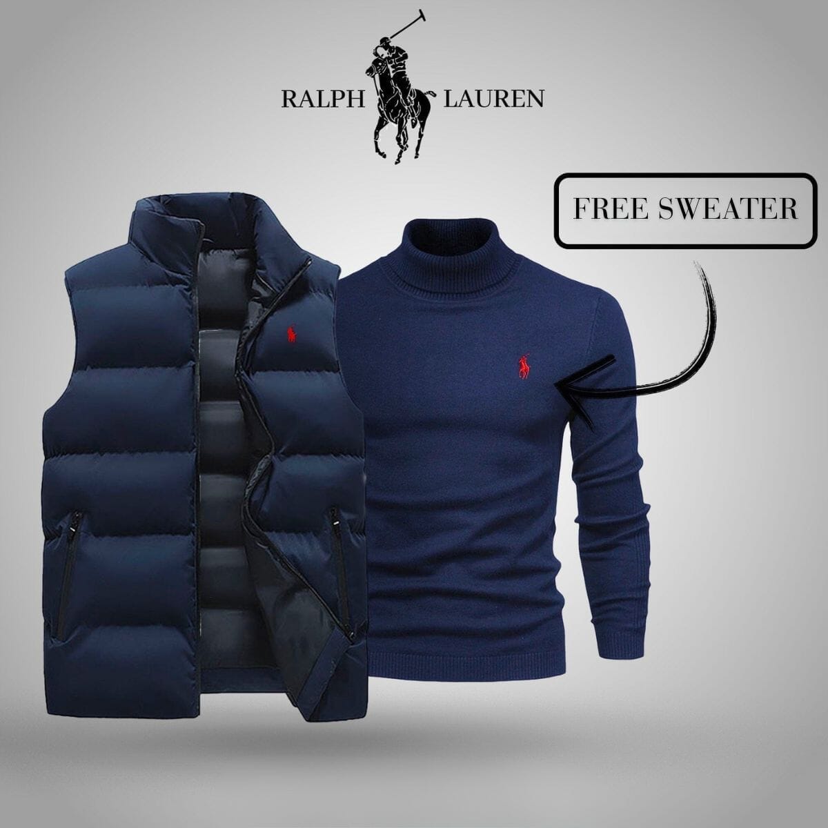 RL Vest + Exclusive Free Sweater (CLEARANCE) Ralph Lauren Vantineri Blue Blue M