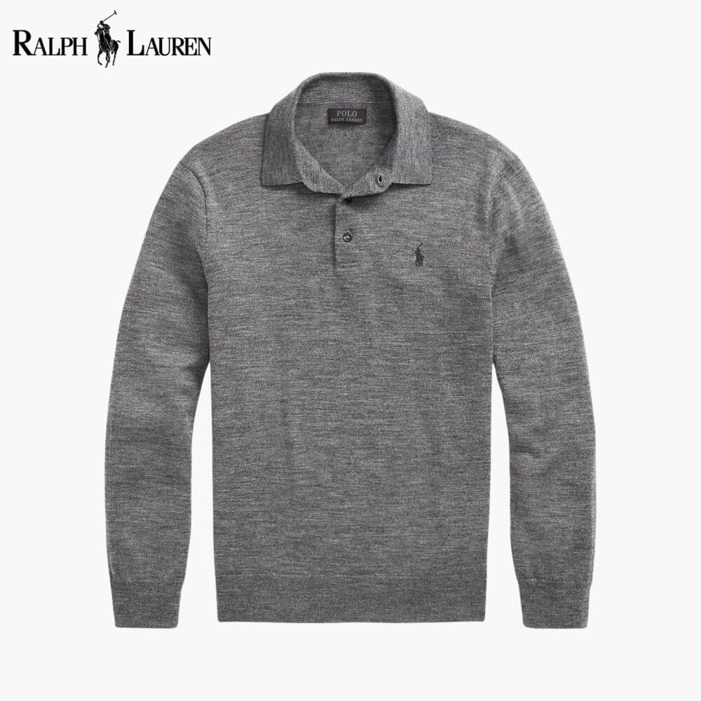 RL Wool Polo-Collar Jumper Ralph Lauren Vantineri Grey S 